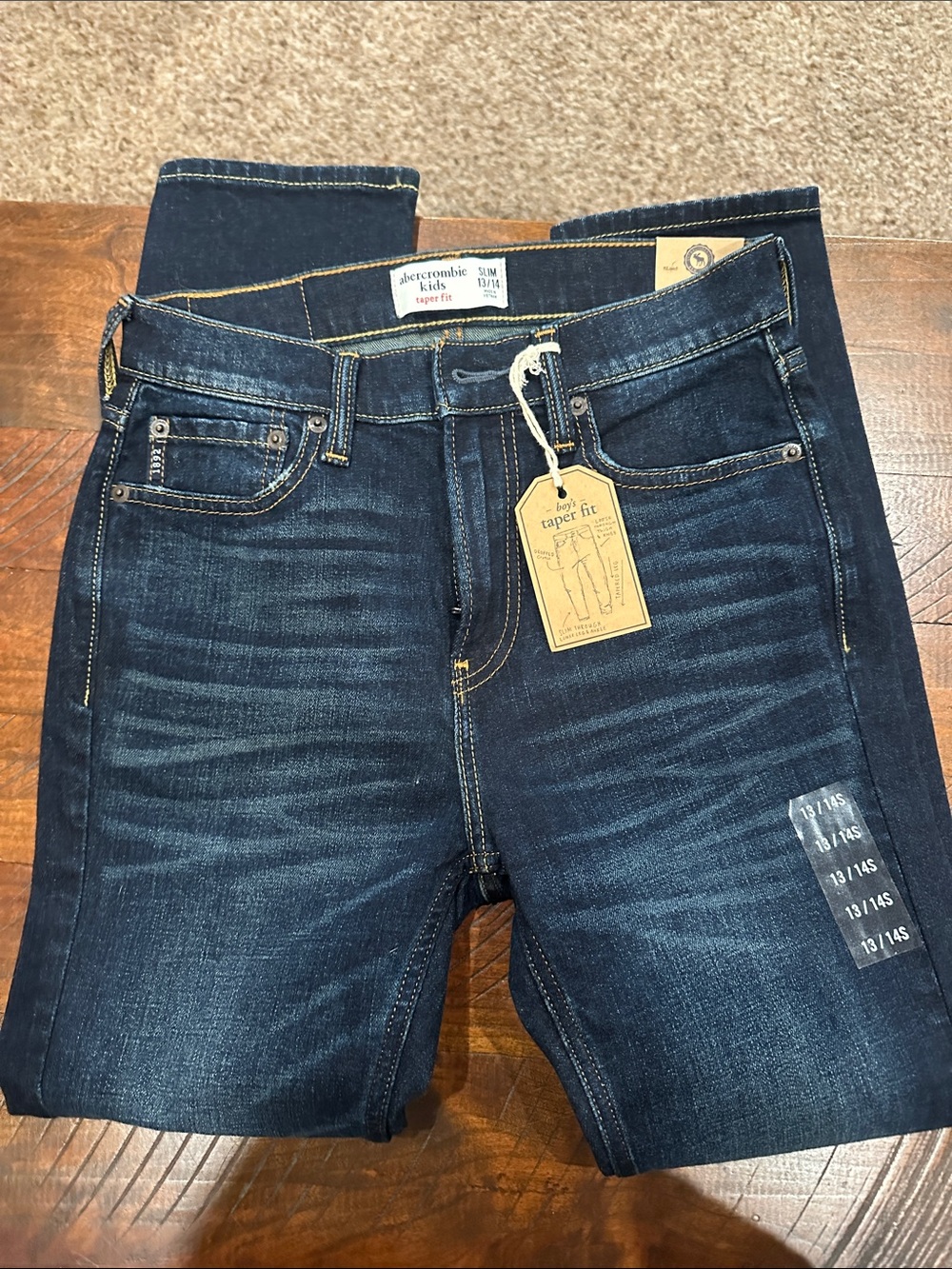 abercrombie kids Dark Blue Slim Taper Jeans